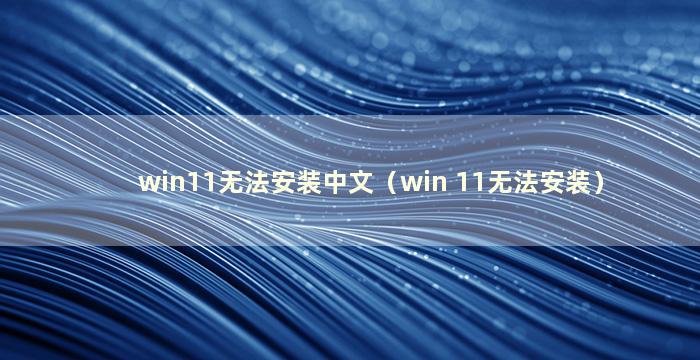 win11无法安装中文（win 11无法安装）